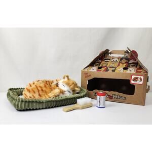 Perfect Petzzz Huggable Orange Tabby Breathing Sleeping Cat Plush New Open Box